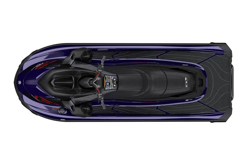 Slide: The Image of Manufacturer Provided Image: 2026 Yamaha WaveRunner GP HO, top view, sleek design, black and purple color scheme. - 6