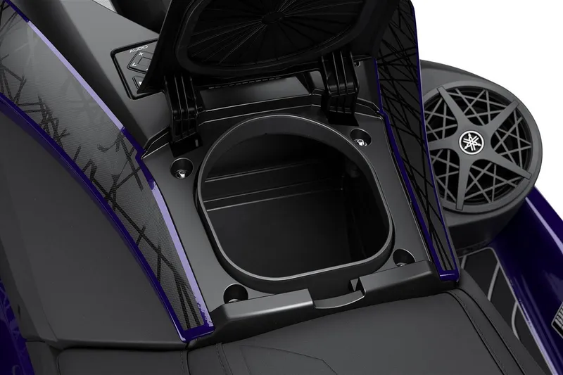 Slide: The Image of Manufacturer Provided Image: 2026 Yamaha WaveRunner GP HO storage compartment and audio system detail. - 3