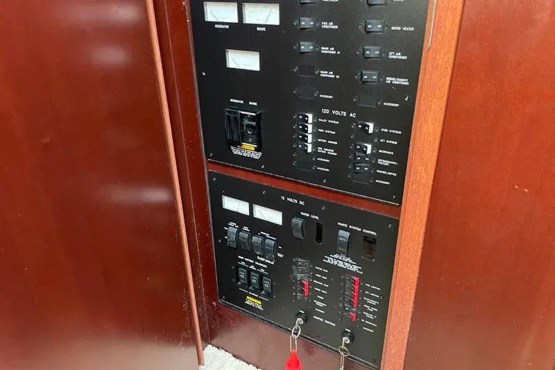 Slide: The Image of Electrical control panel on a 2006 Sea Ray 40 Motor Yacht. - 23