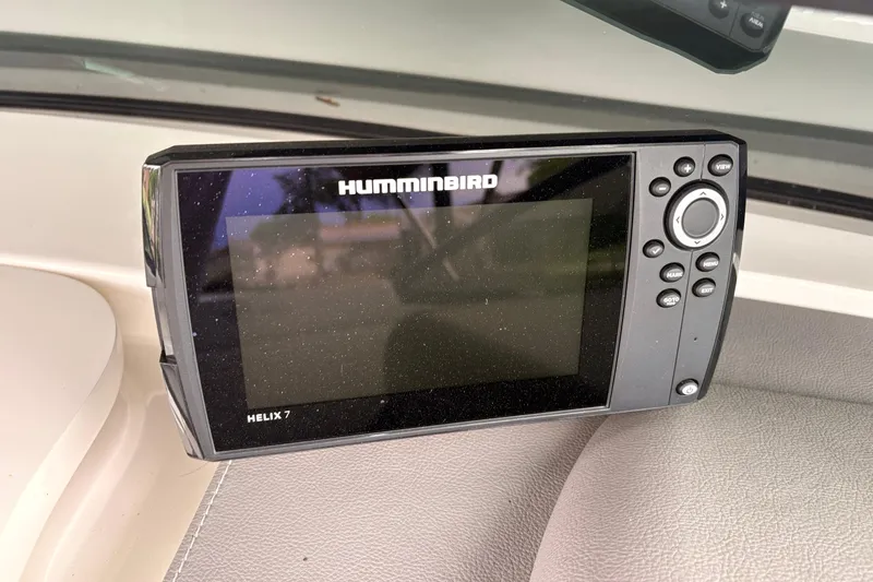 Slide: The Image of Humminbird Helix 7 fish finder on 2021 Sea Ray SDX 250 boat dashboard. - 14