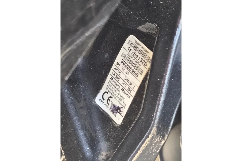 Slide: The Image of Label on 2023 Ranger RT178 boat, displaying model and serial numbers. - 10
