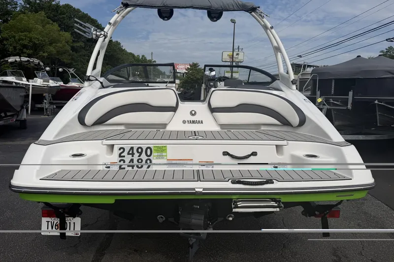 Slide: The Image of 2022 Yamaha Boats AR195, rear view, showcasing sleek design and modern features. - 3