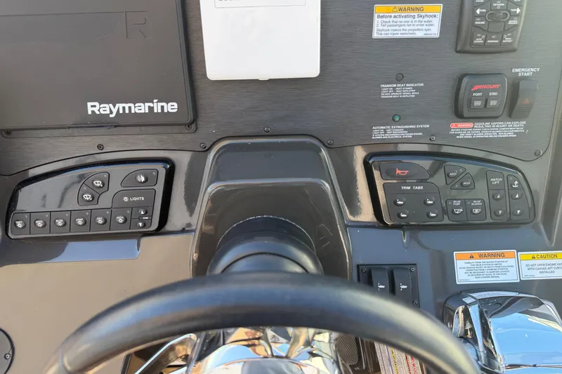 Slide: The Image of Control panel of a 2016 Sea Ray Sundancer 330 boat with Raymarine electronics. - 9