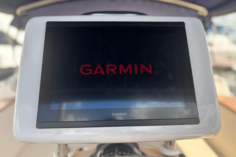Slide: The Image of Garmin navigation display on 1999 Island Packet 45 yacht, showcasing marine technology. - 13