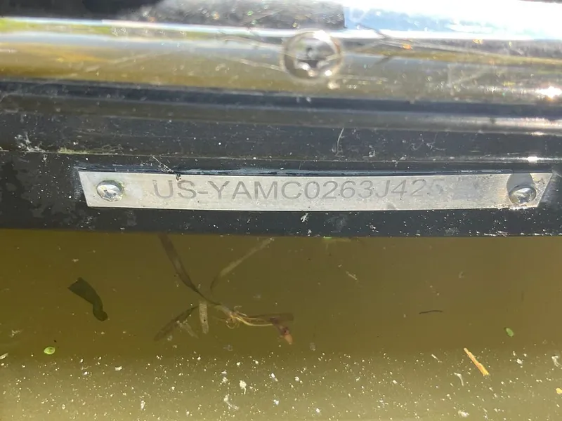 Slide: The Image of Close-up of a serial number on a Yamaha boat. - 28