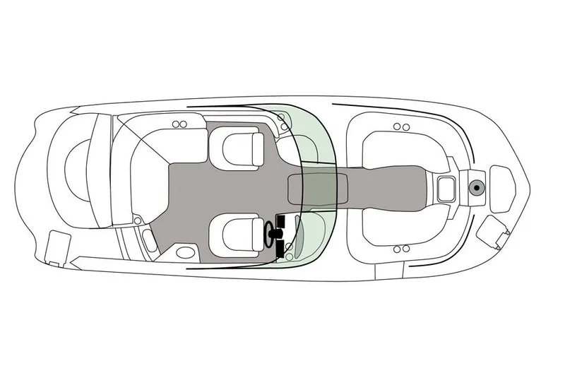 Slide: The Image of Manufacturer Provided Image: Top view layout of a 2015 Hurricane SunDeck 2400 IO boat. - 8