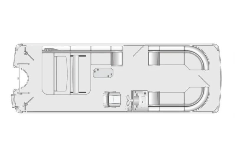 Slide: The Image of Manufacturer Provided Image: Top view of 2026 South Bay 525SB2 pontoon boat layout, featuring seating and helm. - 7