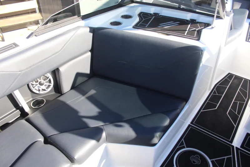 Slide: The Image of 2024 ATX Surf Boats 22 Type-S interior with sleek seating and modern design elements. - 10