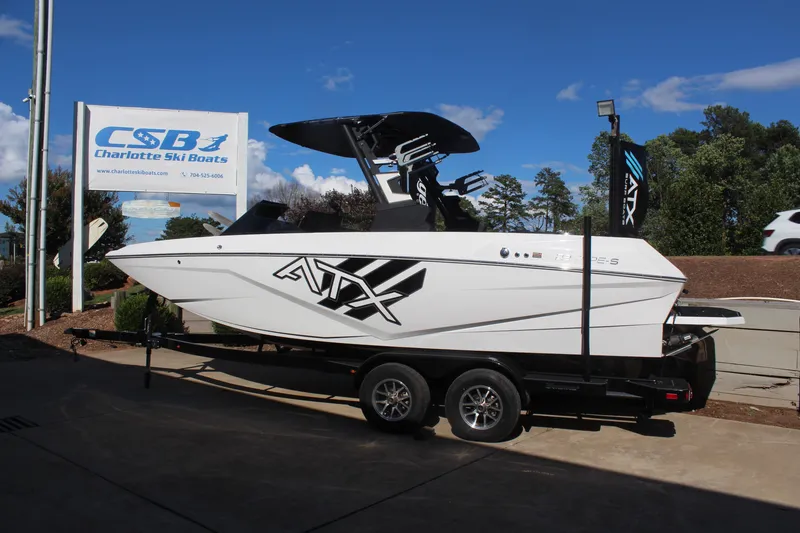 Slide: The Image of 2024 ATX Surf Boats 22 Type-S on trailer at Charlotte Ski Boats dealership. - 5