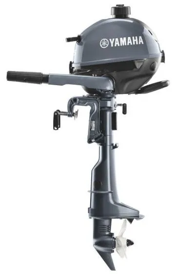 Slide: The Image of Yamaha outboard motor F2.5LMHB, 2022 model, in gray color with propeller and handle. - 3