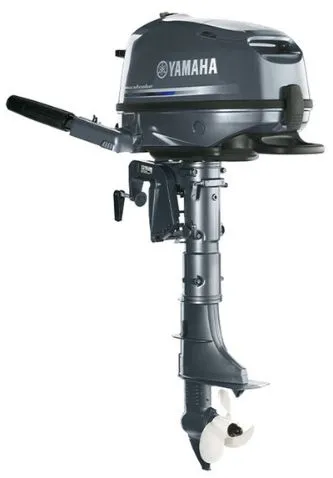 Slide: The Image of A Yamaha outboard motor, model F6SMHA, year 2024, in gray color. - 2