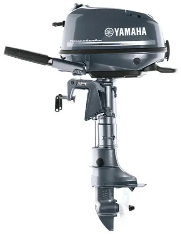 Slide: The Image of Yamaha F6SMHA outboard motor, 2024 model, in gray color. - 3
