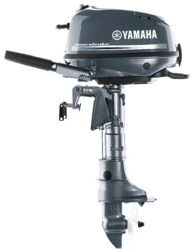 Slide: The Image of Yamaha outboard motor F6LMHA, 2022 model, in gray color, with visible propeller. - 3