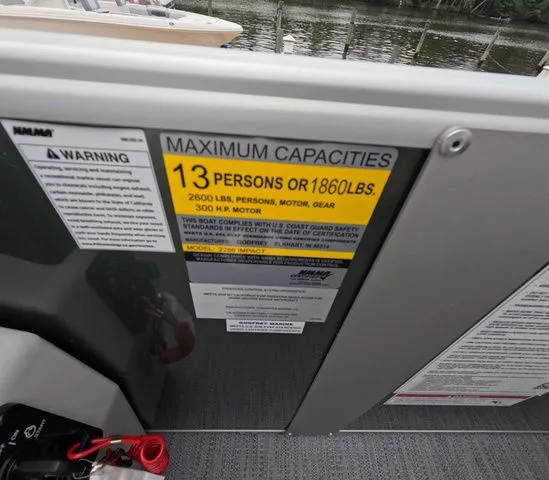 Slide: The Image of Sign shows maximum capacity of 13 persons or 1860 pounds. - 13