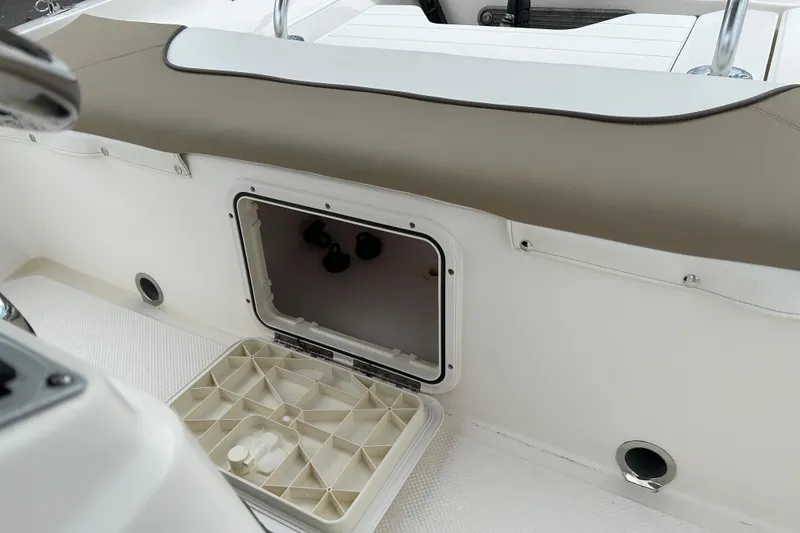 Slide: The Image of 2016 Key West 1520 Center Console boat interior storage compartment. - 14