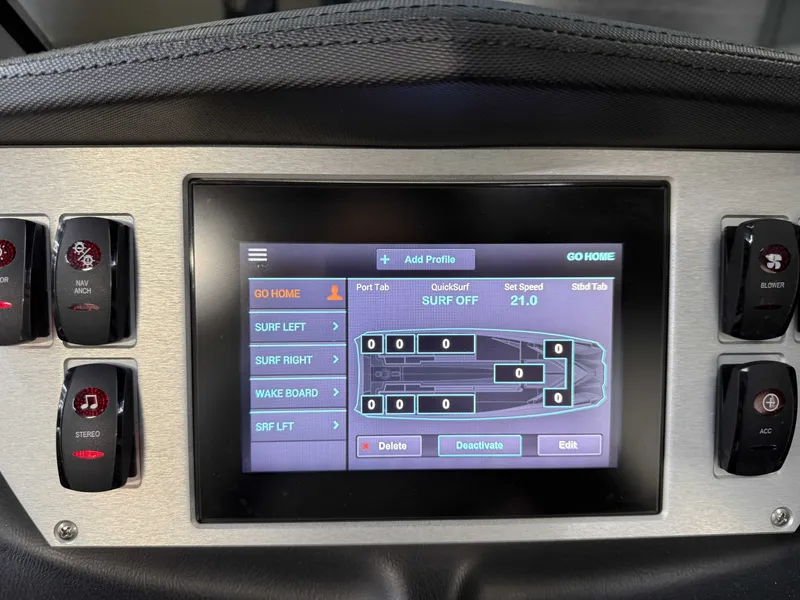 Slide: The Image of Dashboard of a Supreme ZS 232 boat with touchscreen controls. - 21