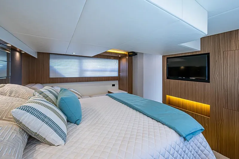 Slide: The Image of Luxurious bedroom interior of 2025 Cruisers Yachts 50 Cantius with modern design. - 21