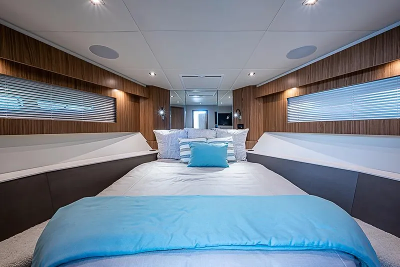 Slide: The Image of Luxurious bedroom interior of 2025 Cruisers Yachts 50 Cantius with modern design. - 29