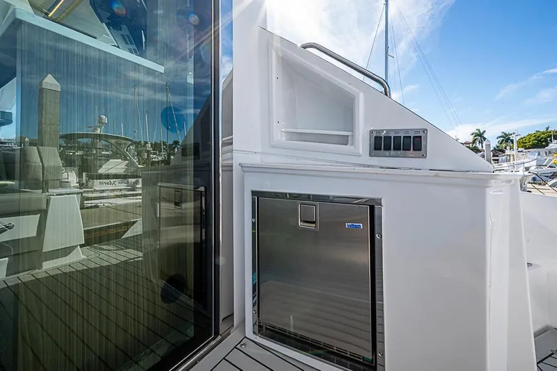 Slide: The Image of 2025 Cruisers Yachts 50 Cantius deck with sleek design and modern amenities. - 52