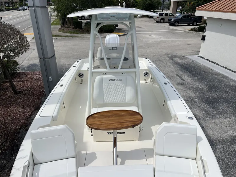 Slide: The Image of Pathfinder 2400 Hybrid 2027 with spacious deck and modern helm station. - 18