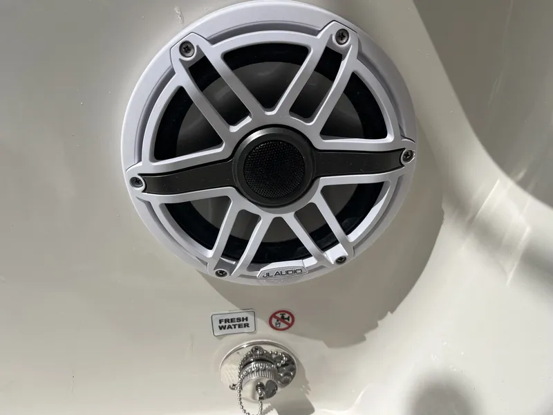 Slide: The Image of Close-up of a speaker and fresh water connection on a boat. - 28
