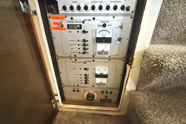 Slide: The Image of Electrical control panel on a 1989 Carver 32 Aft Cabin Motor Yacht. - 24