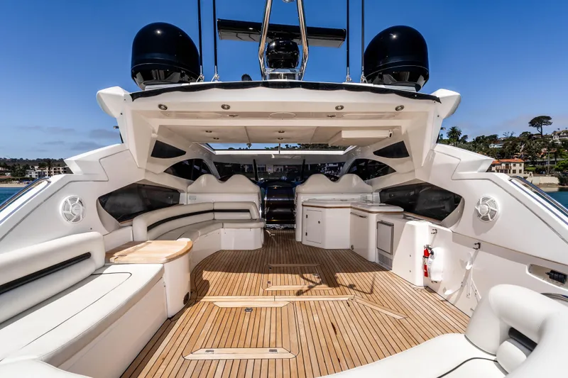 Slide: The Image of Luxurious 2005 Sunseeker Predator 68 yacht interior with spacious seating and sleek design. - 11