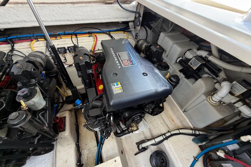 Slide: The Image of Engine compartment of a 2009 Monterey 340 Sport Yacht with Volvo Penta engine. - 49