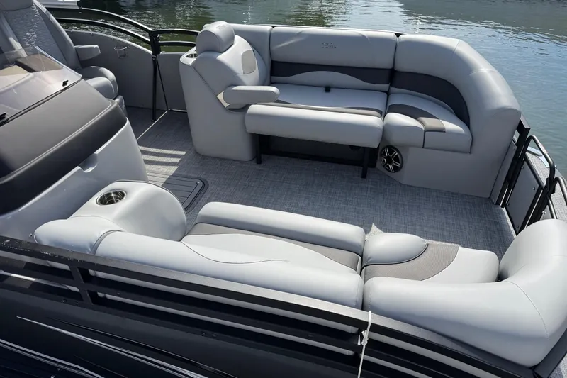 Slide: The Image of Luxurious seating on 2026 JC Neptoon Sport 23TT DSL pontoon boat. - 4