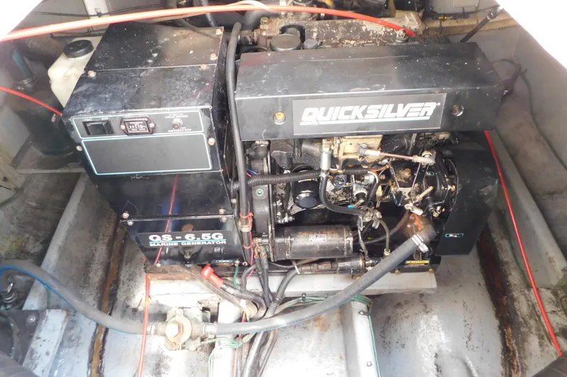 Slide: The Image of Marine generator in 1990 Sea Ray 350 Express Cruiser engine compartment. - 75