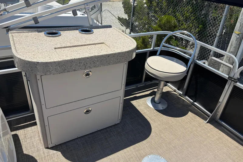 Slide: The Image of 2017 Qwest LS 822 Bar boat interior with bar counter and swivel chair. - 16
