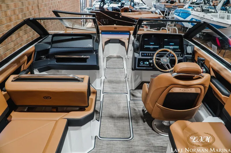 Slide: The Image of Luxurious interior of 2026 Cobalt R4 boat at Lake Norman Marina. - 14