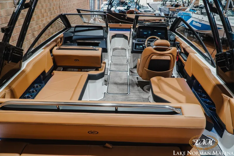 Slide: The Image of Luxurious interior of 2026 Cobalt R4 boat at Lake Norman Marina. - 10