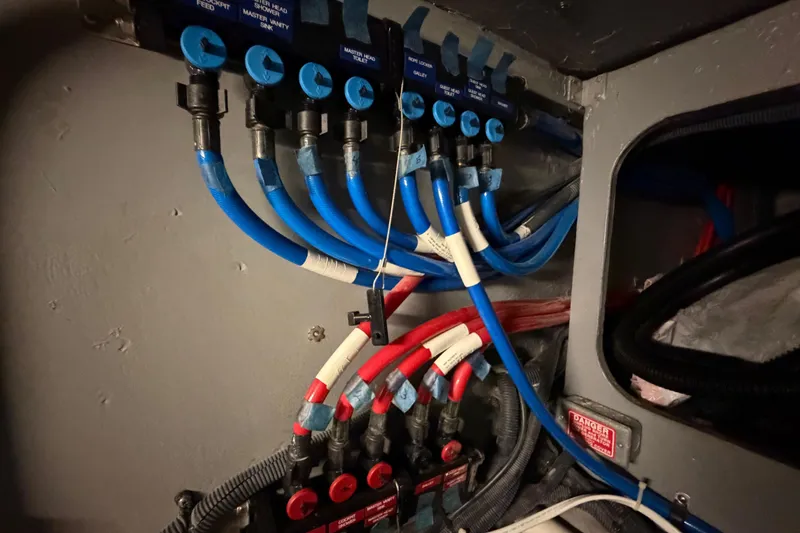 Slide: The Image of Electrical wiring system inside a 2002 Sea Ray 480 Motor Yacht. - 38