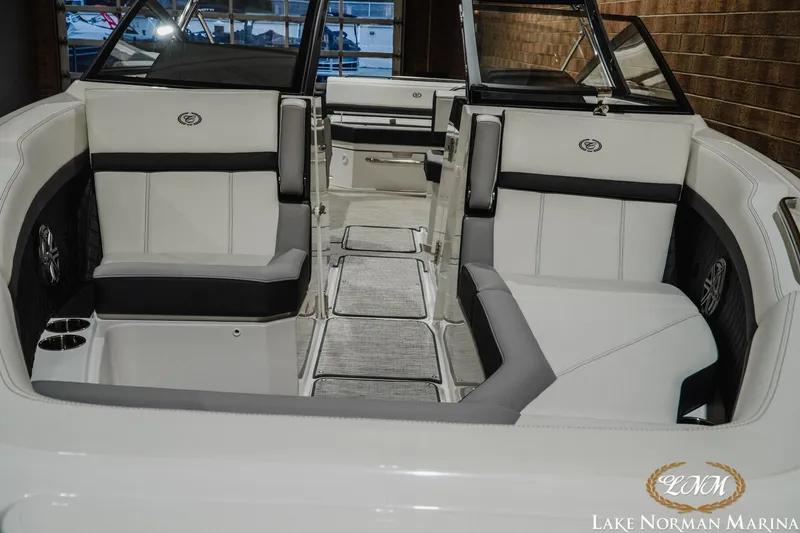 Slide: The Image of 2024 Cobalt R8 boat interior with luxurious seating at Lake Norman Marina. - 4
