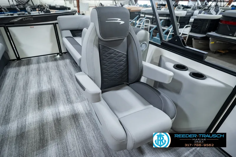 Slide: The Image of 2027 Bennington 22 SSR boat interior with luxurious seating and modern design. - 33
