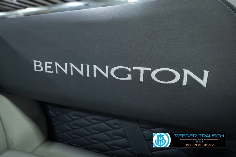 Slide: The Image of Close-up of 2027 Bennington 22 SSR boat seat with logo embroidery. - 50