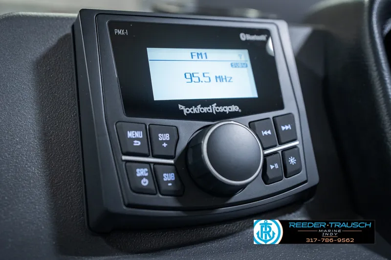 Slide: The Image of Rockford Fosgate PMX-1 stereo system in 2027 Bennington 22 SSR boat dashboard. - 40