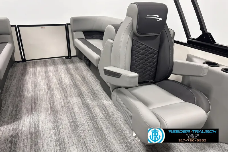 Slide: The Image of Luxurious interior of 2027 Bennington 22 SSR pontoon boat with plush seating. - 4