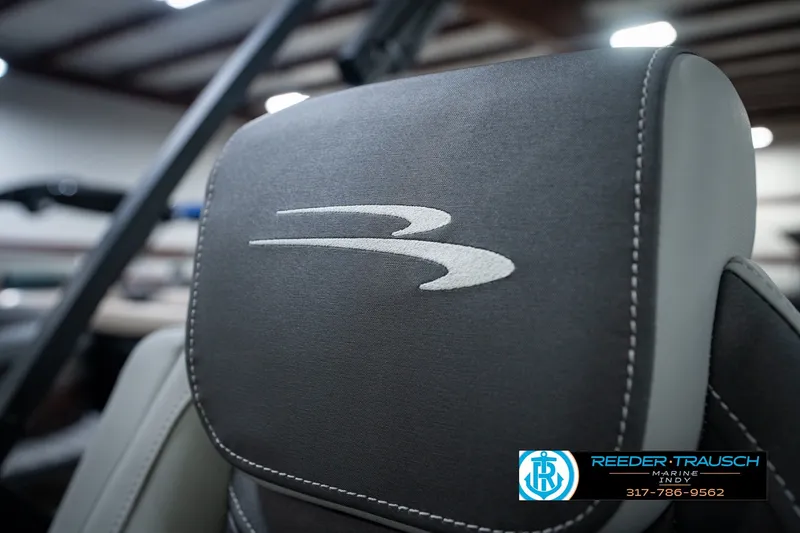 Slide: The Image of Close-up of 2027 Bennington 22 SSR boat seat with logo embroidery. - 48