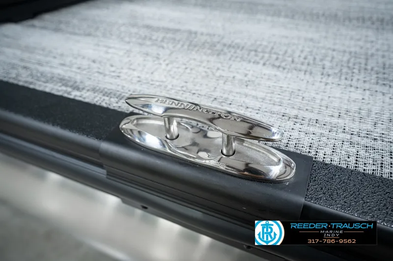 Slide: The Image of Close-up of a Bennington 22 SSR 2027 boat cleat with textured surface. - 61