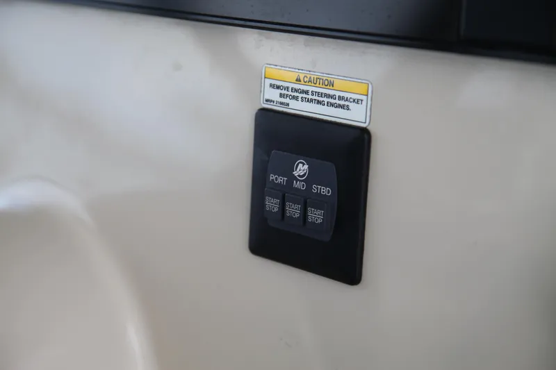 Slide: The Image of Control panel on a 2019 Boston Whaler 380 Outrage boat. - 11