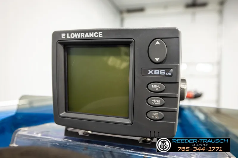 Slide: The Image of Lowrance X86 DS fish finder on 1980 Ranger 175 VS boat, Reeder-Trausch Marine. - 28