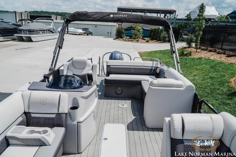 Slide: The Image of 2023 Godfrey Sweet Water 2286 SFL pontoon boat at Lake Norman Marina. - 12