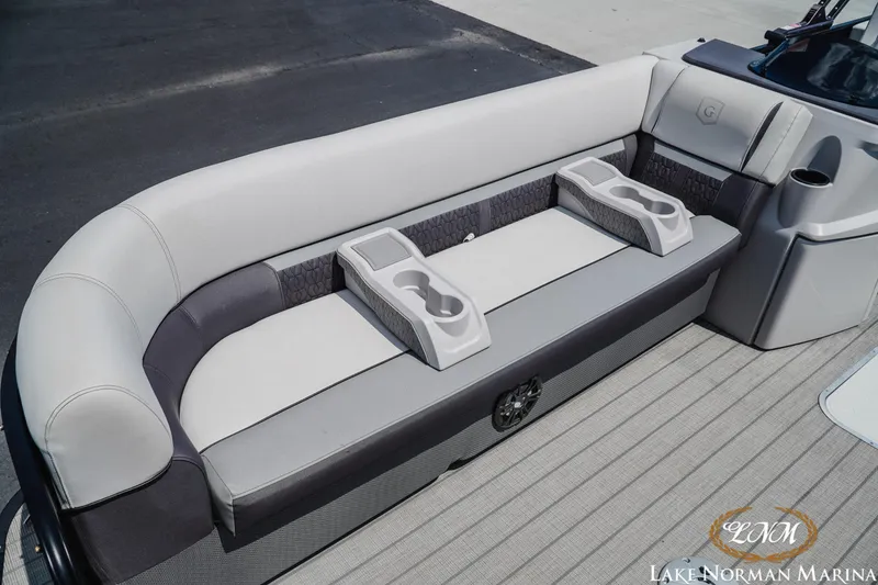 Slide: The Image of 2023 Godfrey Sweet Water 2286 SFL boat seating with cup holders, Lake Norman Marina. - 14