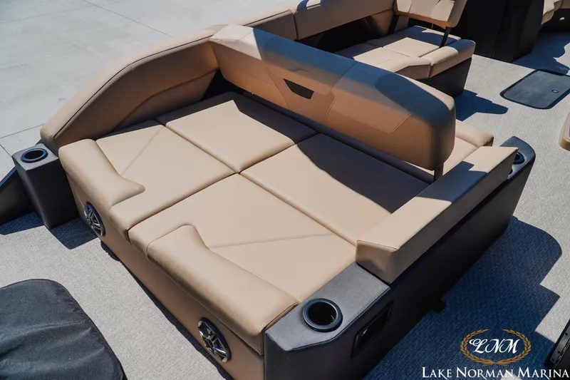 Slide: The Image of Luxurious seating on 2026 Evotti 523CS boat at Lake Norman Marina. - 7
