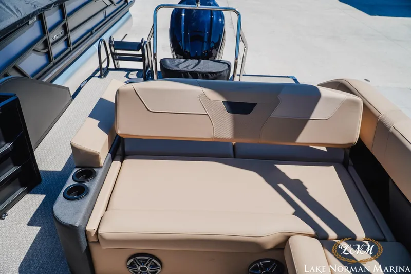 Slide: The Image of Luxurious seating on 2026 Evotti 523CS boat at Lake Norman Marina. - 22