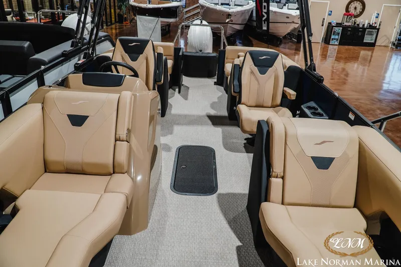 Slide: The Image of Luxurious interior of 2027 Evotti 521QL boat at Lake Norman Marina showroom. - 16
