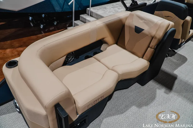 Slide: The Image of Luxurious beige seating on 2027 Evotti 521QL boat at Lake Norman Marina. - 7
