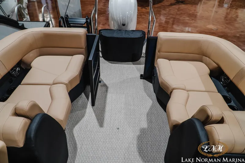 Slide: The Image of Luxurious seating on the 2027 Evotti 521QL boat at Lake Norman Marina. - 23